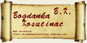 Bogdanka Košutinac vizit kartica